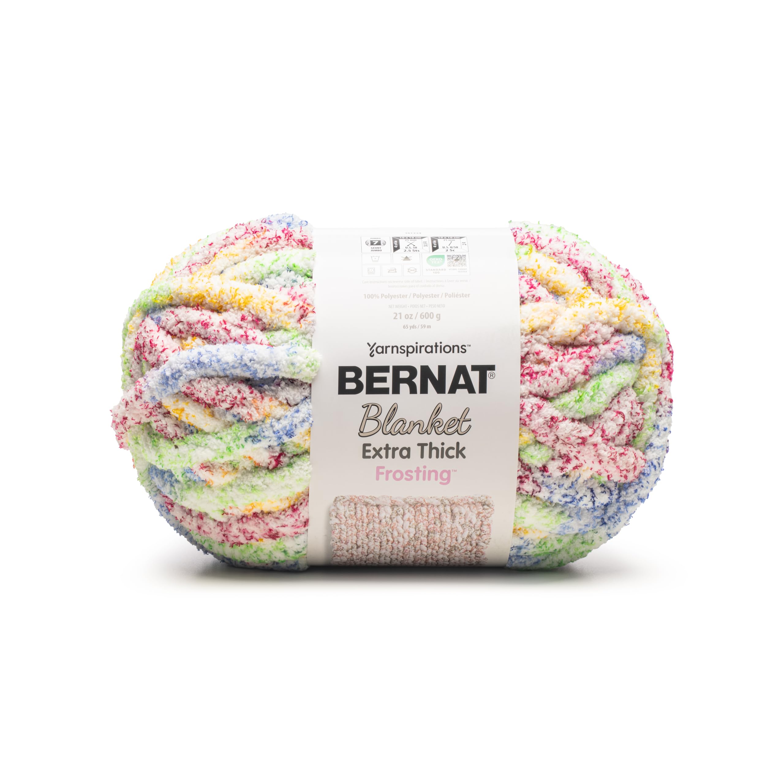 Bernat Extra Thick Frosting - Chunky Yarn for Hand Knitting, Crochet, Crafts &amp; Amigurumi - #7 Jumbo - 21oz/600g - 65 Yards - Spectrum