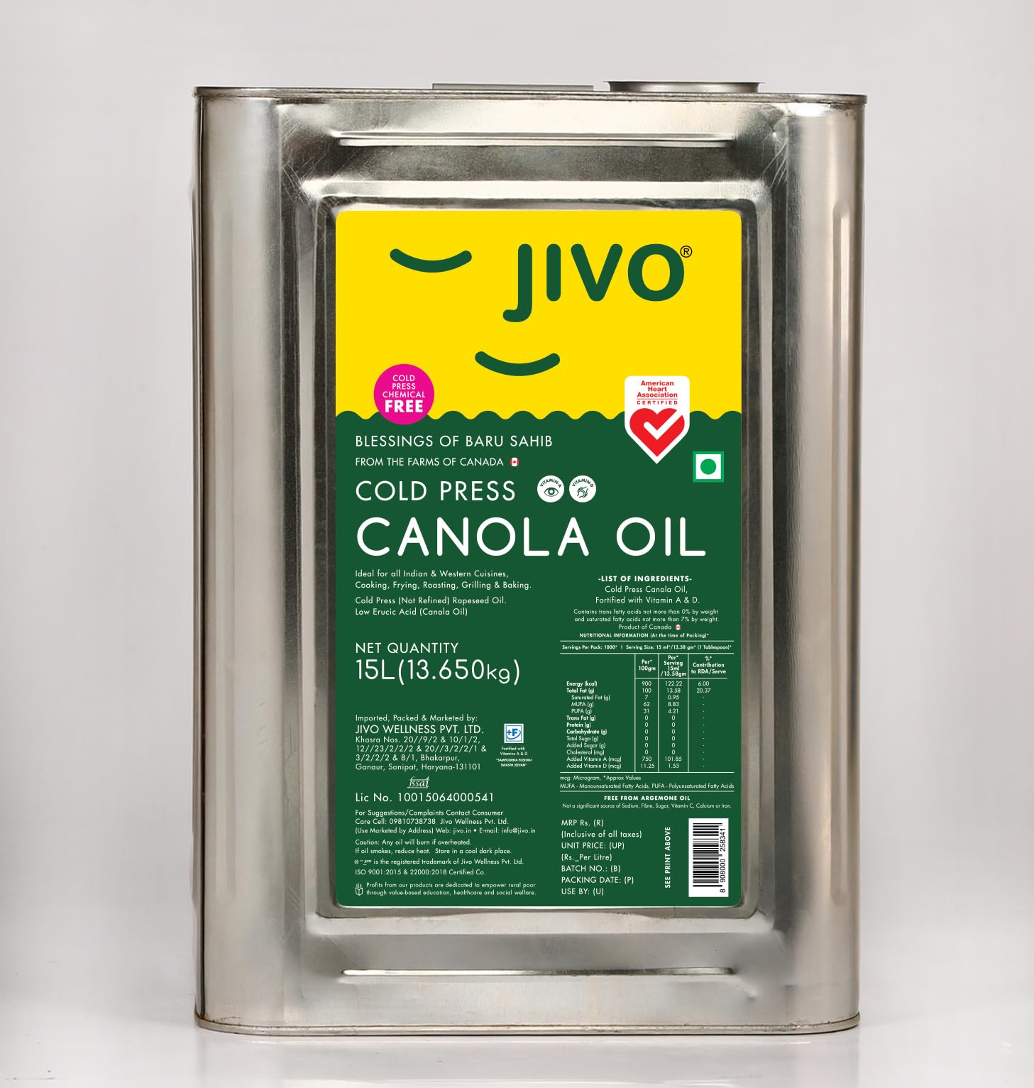 See full amazon price history chart for JIVO Canola Cold Press Oil,Healthiest Cooking Oil 15 LTR | Healthy Cooking Oil for Daily use | Recommended by Indian Medical Association | (Pack of 1) JIVO Canola Cold Press Oil,Healthiest Cooking Oil 15 LTR | Healthy Cooking Oil for Daily use | Recommended by Indian Medical Association | (Pack of 1) (B0BXWZQDTG) Amazon Price History, Amazon Price Tracker