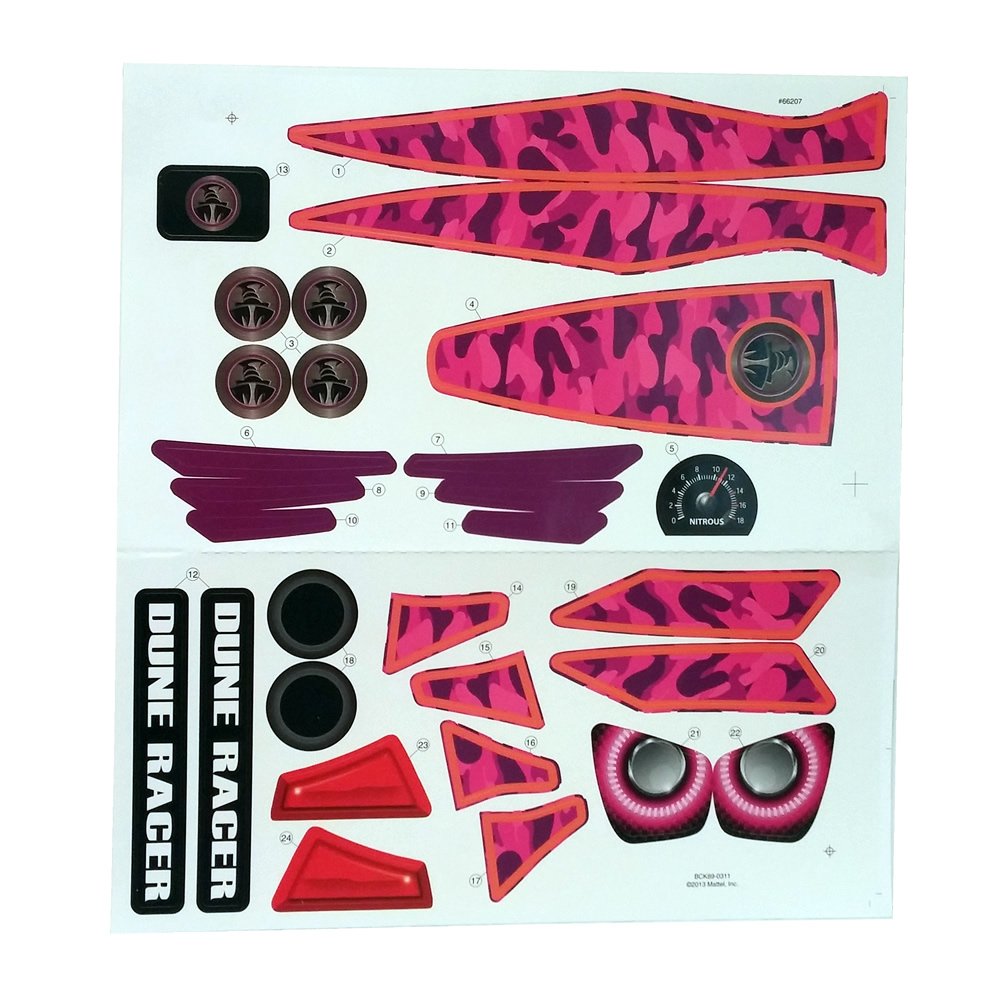 Power Wheels BCK89-0311 Decal Sheet Dune Racer