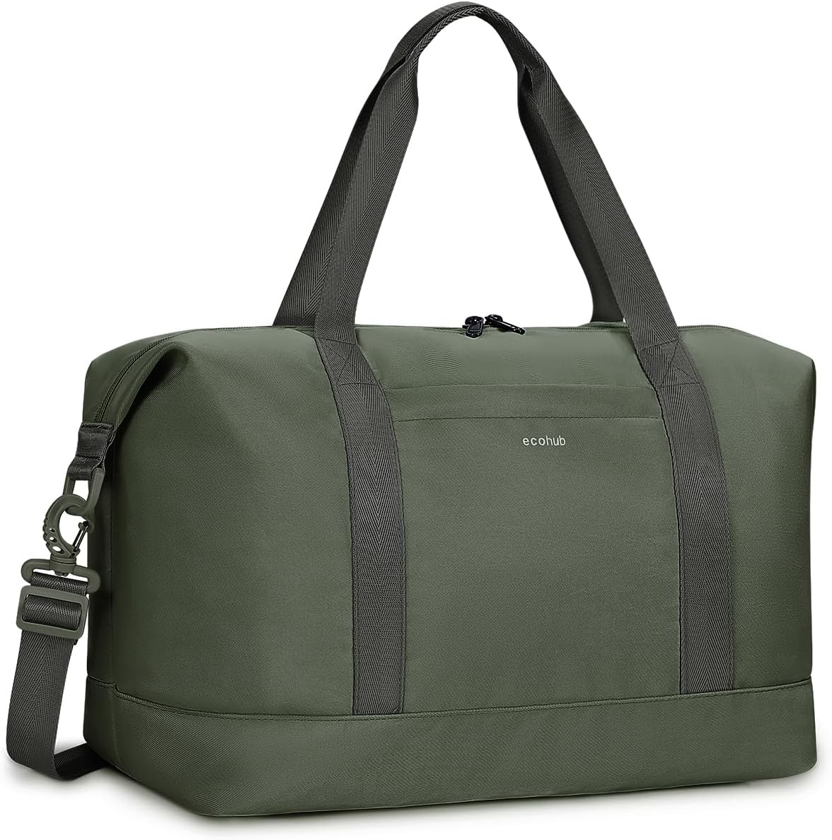 ECOHUB Ryanair Cabin Bags 40x20x25, 20L Underseat Hand Luggage Bag, Foldable Carry On Bag with Removable Wet Pocket, Water-Resistant Overnight Hospital Weekend Bag for Women, Green (Patent Pending)