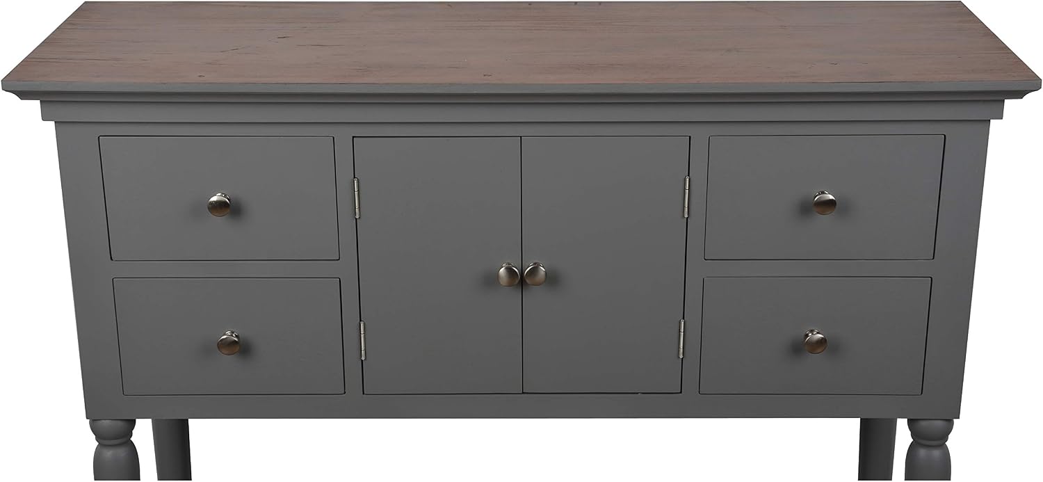 Decor Therapy Taylor Four Drawer Console Table, Gray, 42 in x 14 in x 32 in