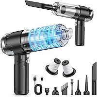 Vista 11 de KMM Aspiradora de Mano para Automóvil, Aspiradora 4 en 1 de 16000Pa con Soplador de Aire, Aspiradora de Alta Potencia de 120W Ajustable de 3 Gris