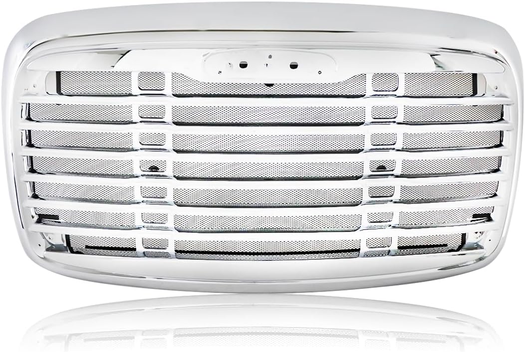 Chrome Front Hood Radiator Replacement Grille Compatible With 2000-2008 Freightliner Columbia (with Bug Screen)