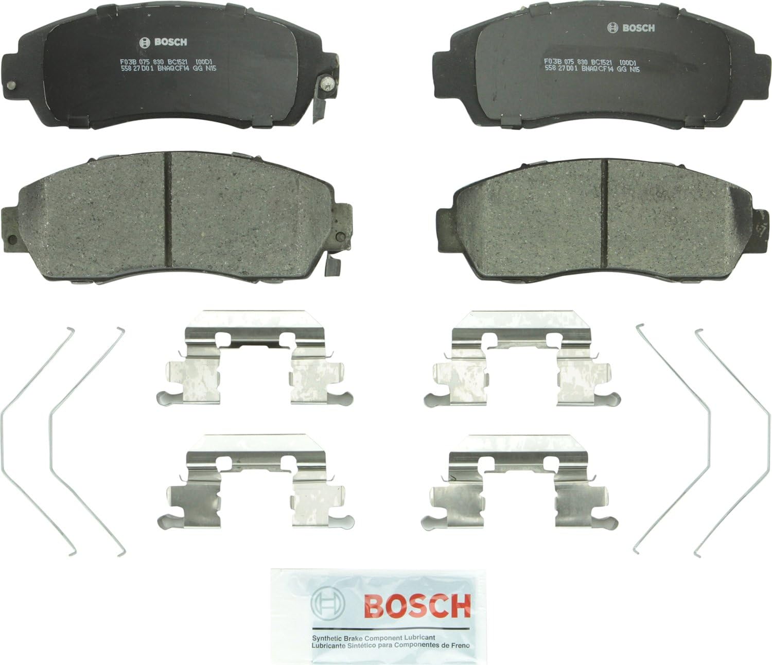 Bosch BC1521 QuietCast Premium Ceramic Front Brake Pads for Acura RDX TLX, Honda CR-V Odyssey Passport, Subaru Legacy