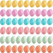Elsjoy 54 Pack Mini Macaron Storage Boxes, Cute Macaron Jewelry Case Pill Boxes, Colorful Macaron Shaped Containers for Earring, Necklace, Travel