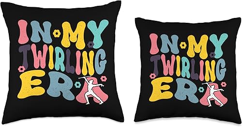 Miniatura 3 de Baton Twirling Majorettes Cute Baton Design In My Twirling Era Throw Pillow, 16x16, Multicolor
