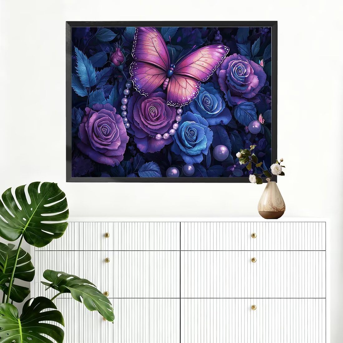Malowanie według numerów dla dorosłych motyl malowanie według liczb dla dorosłych różowe malowanie według liczb dorosłych dzieci, DIY Paint by Numbers z pędzlami Pigment Oryginalne prezenty dla kobiet