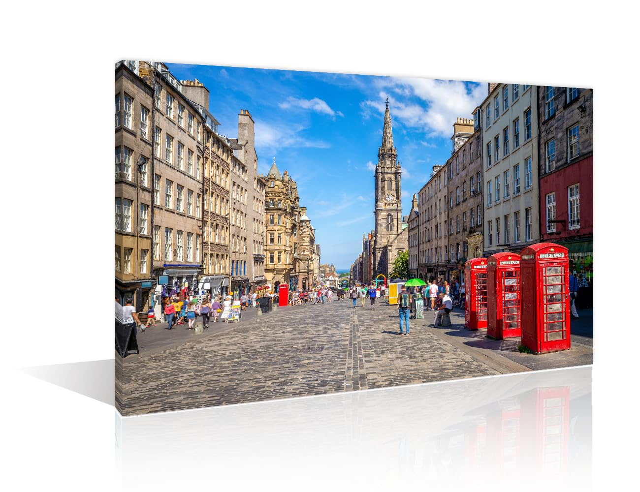 Street View of Royal Miles Wall Art for Living Room City Skylines in the United Kingdom Painting Art Pictures 1 Panel Wall Decor for Bedroom Posters and Prints Framed Ready to Hang (12"Wx18"H) โ image 1