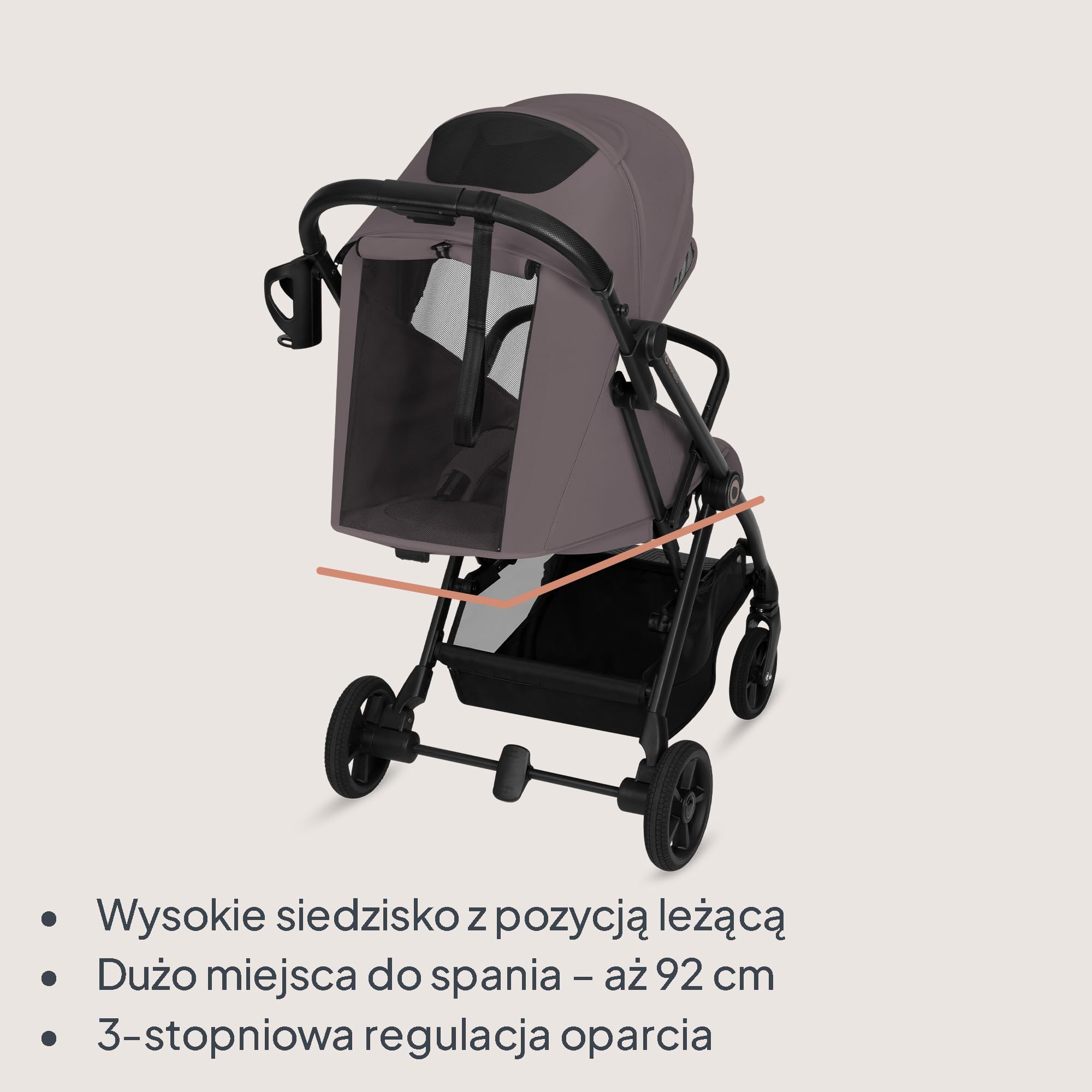 Lionelo Tansi wózek podróżny do 22 kg, 6 miesięcy – 4 lata, kompaktowy, składany jedną ręką, kółka GravelTech, pozycja leżenia 92 cm, osłona z ochroną UPF50+, wodoszczelny, kosz do 3 kg