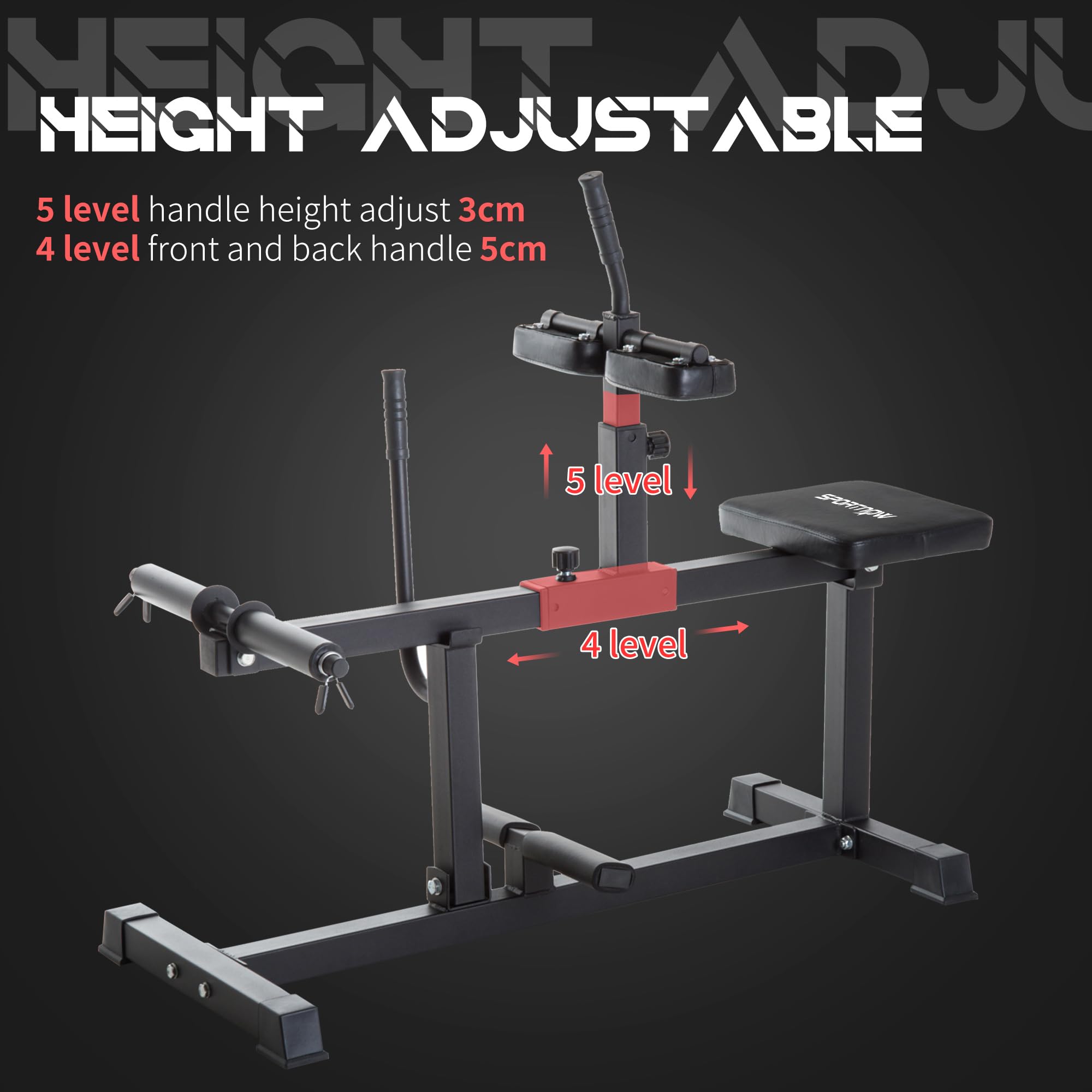 SPORTNOW Leg Press Machine con Ruote, Macchina Regolabile per Gambe e Squat