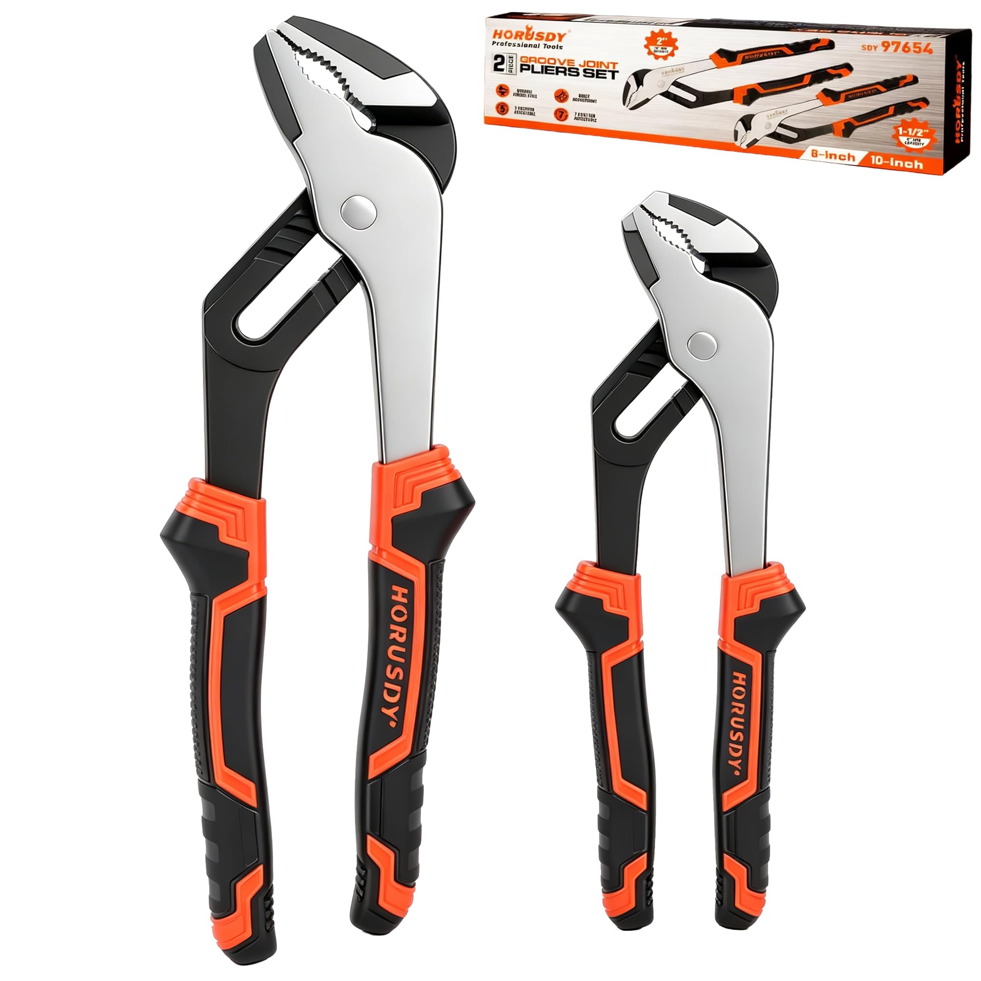 Amazon.com: HORUSDY 2-Piece Groove Joint Plier Set, 8