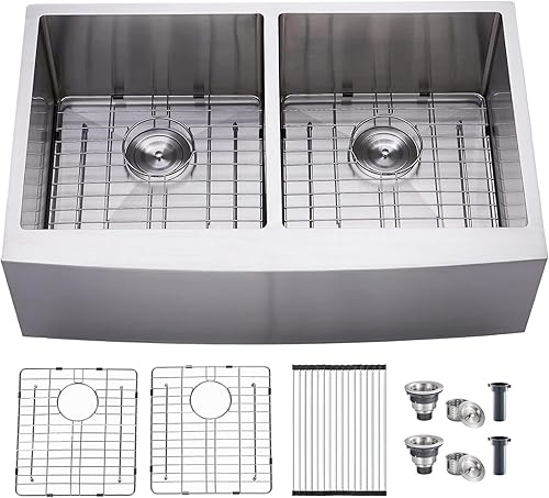 Miniatura 70 de SHACO Fregadero de cocina negro de 21 pulgadas, 21 x 20 pulgadas, montaje superior negro plomizo de acero inoxidable calibre 16, estación de trabajo