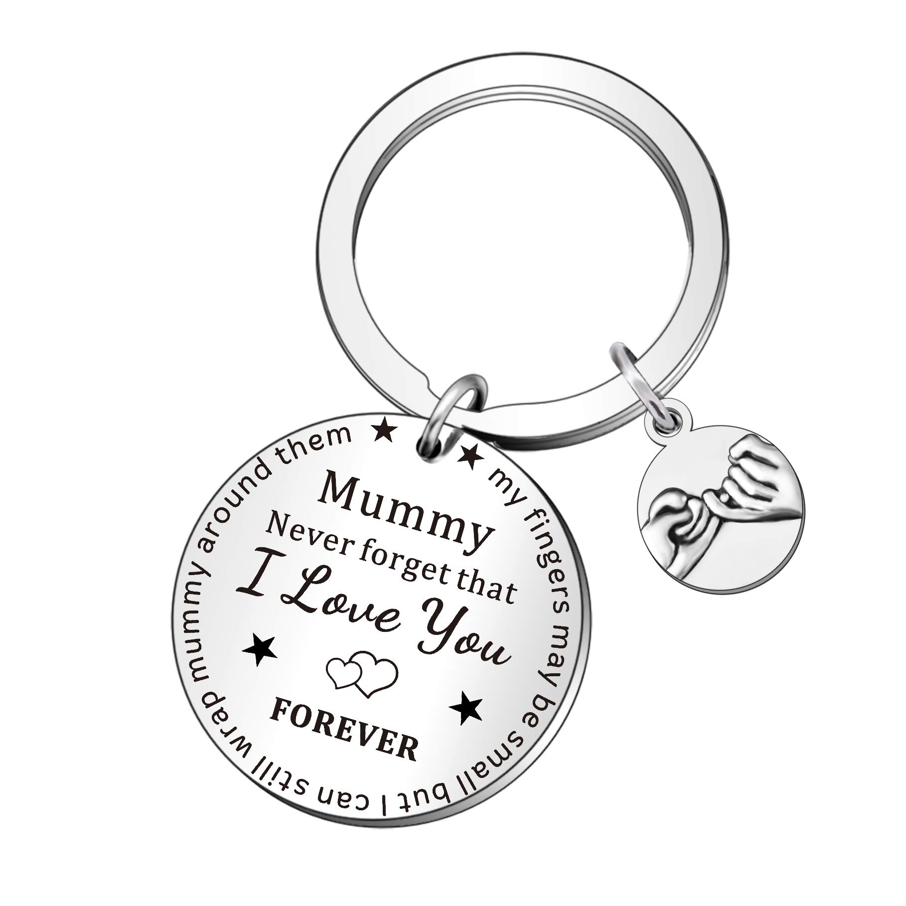 Portachiavi Con Incisione 'Mummy, Never Forget That I Love You' - Regalo Per La Mamma In Acciaio Inox