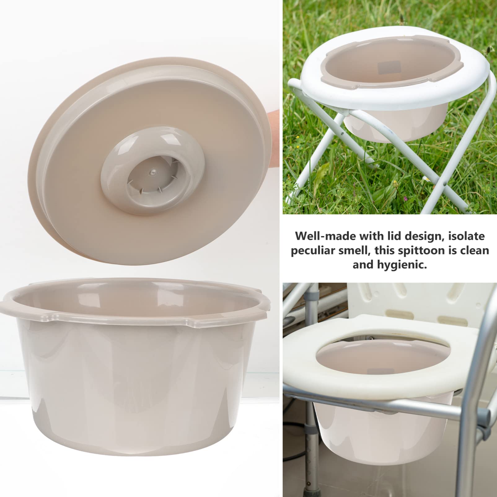 Cabilock Vaso Sanitario Portatile Coperchio in Pp per Anziani e Donne Incinte, Resistente Agli Urti e Isolamento Odori, per Viaggi e Hotel, Capacità 80kg