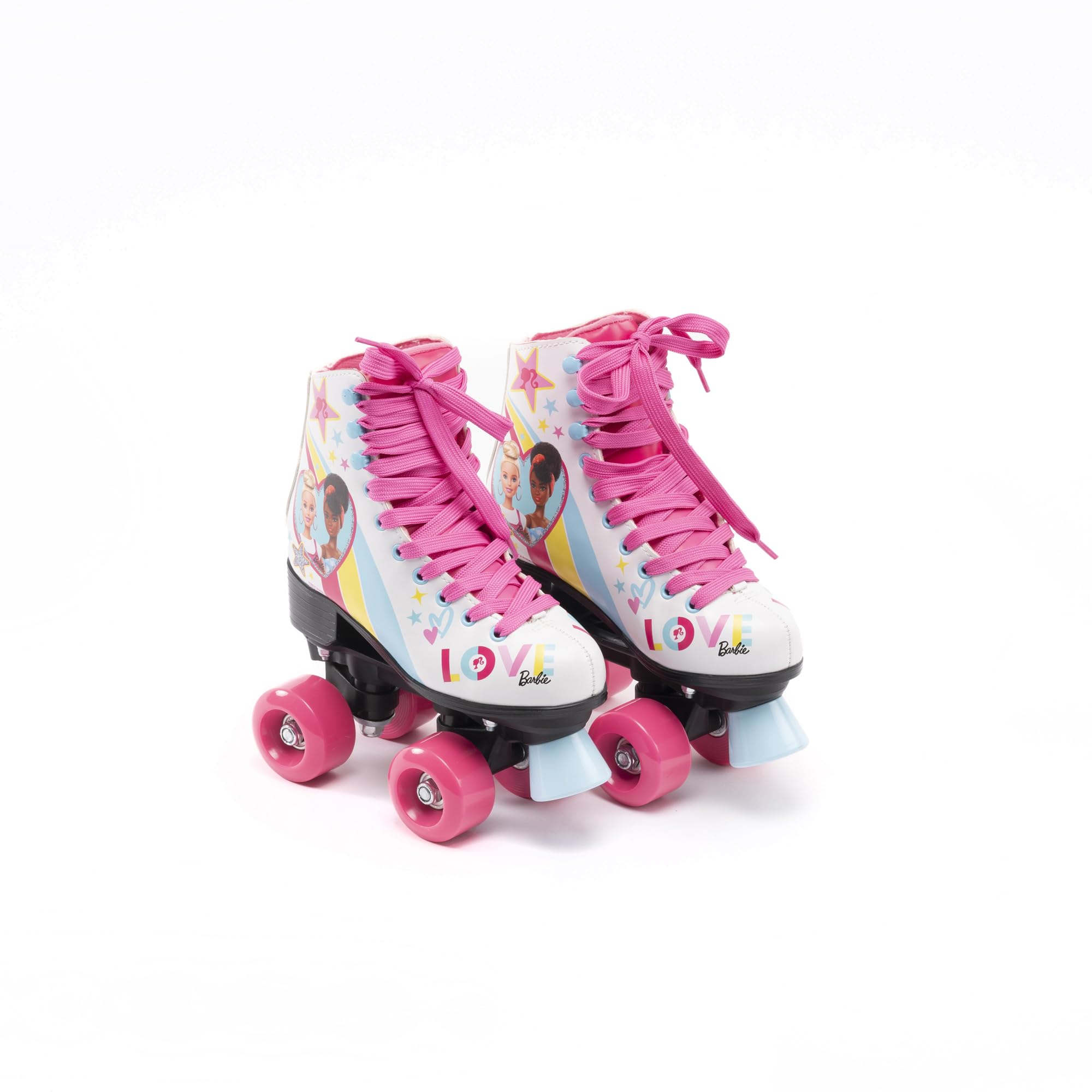 Barbie Pattini a Rotelle Bambina 4 Ruote con Freno Posteriore Stivaletto Alto in Pelle Sintetica