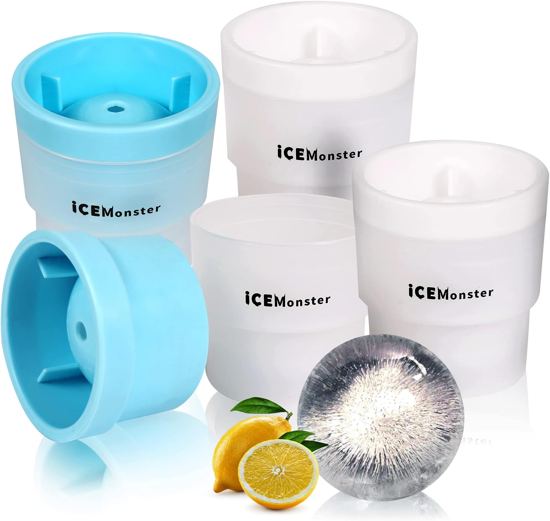 Stackable Circular Ice Hockey Mold, Whiskey Ice Mold, Round