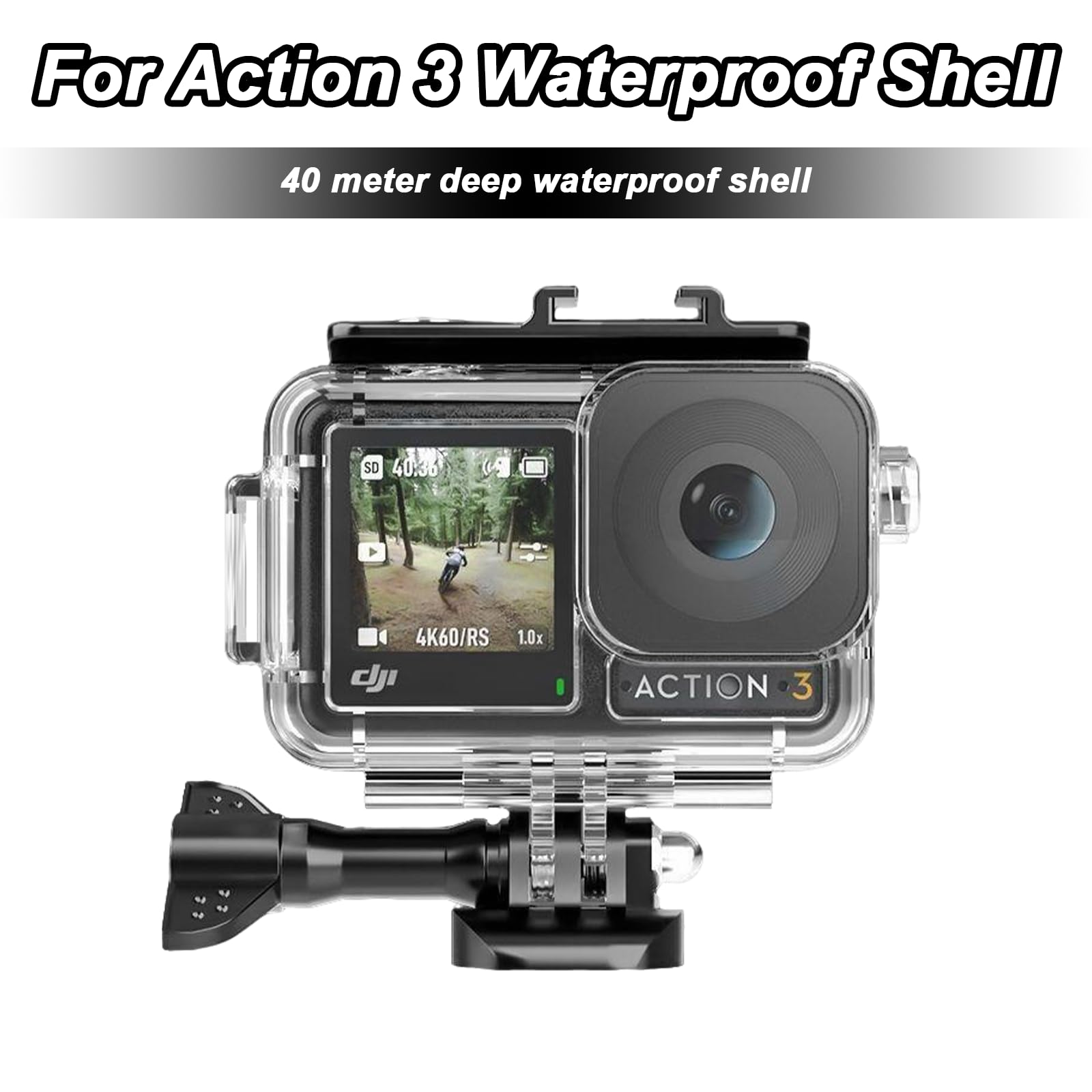 Custodia Impermeabile Per DJI Osmo Action 5 Pro Action 4 Action 3, Scafo Subacqueo 40M, Protezione Antishock in Materiale PC con Attacco Rapido, Accessori per Sport Acquatici, Snorkeling