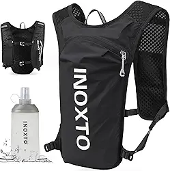 INOXTO Colete De Hidratação Para Corrida, Mochila Leve Com Isolamento Térmico E Garrafa Térmica Macia De 250 Ml, Mochila Para Caminhadas, Trilhas, Corrida, Ciclismo, Maratona Para Mulheres E Homens