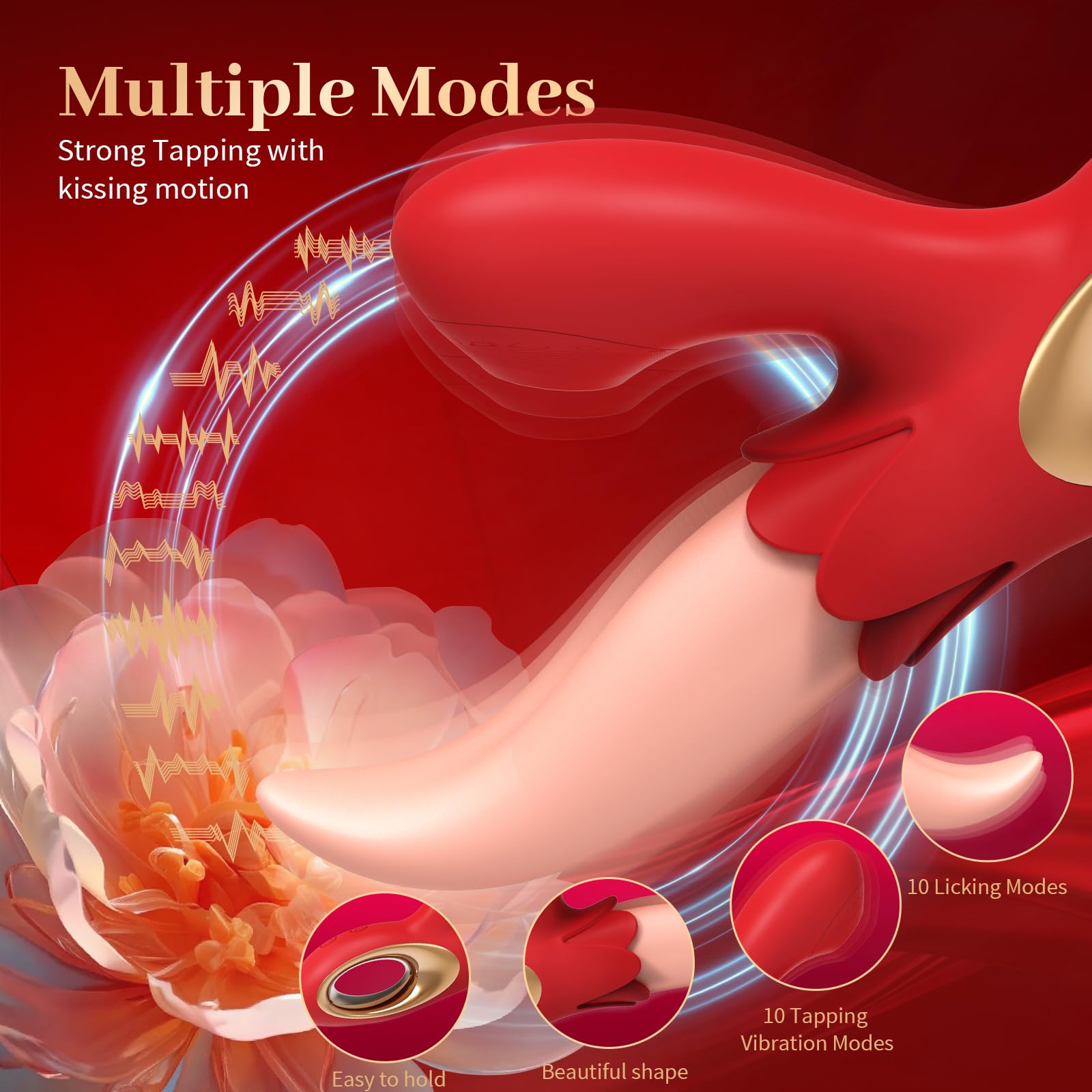 Leccatura Vibratoreper Donna Sex Toys, wuludina Vibratori Rabbit Stimolatore clitorideo e Punto G con 10Modalità di Leccata e Vibratore a 10 Modalità Giocattoli e per Adulti per il Piacere di Coppia