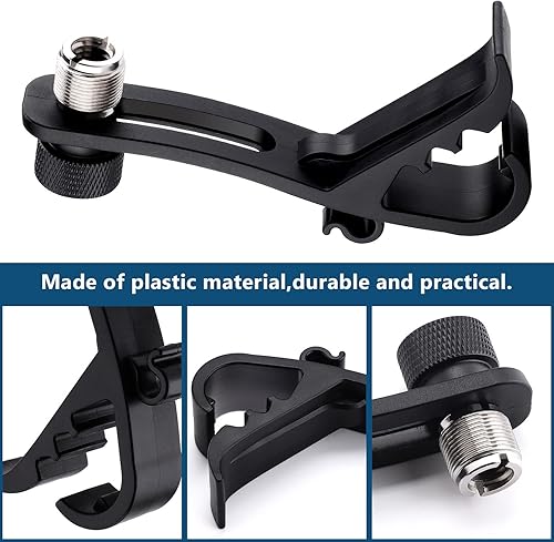 Miniatura 7 de Facmogu 2 clips de micrófono de tambor, soporte de abrazadera de micrófono ajustable, clip de seguridad para micrófono, soportes de tambor a prueba