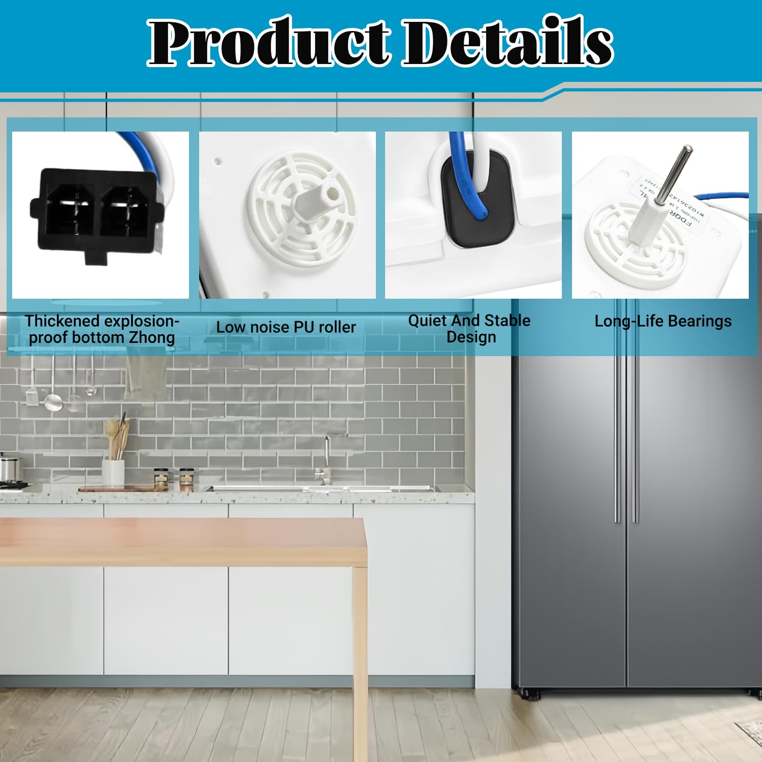 W10236142 Refrigerator Evaporator Fan Motor Replacement - Compatible with Whirlpool Maytag Amana KitchenAid Kenmore Fridge Evap Fan, Replaces WPW10236142 1551816 AH2372370 EA2372370 PS2372370
