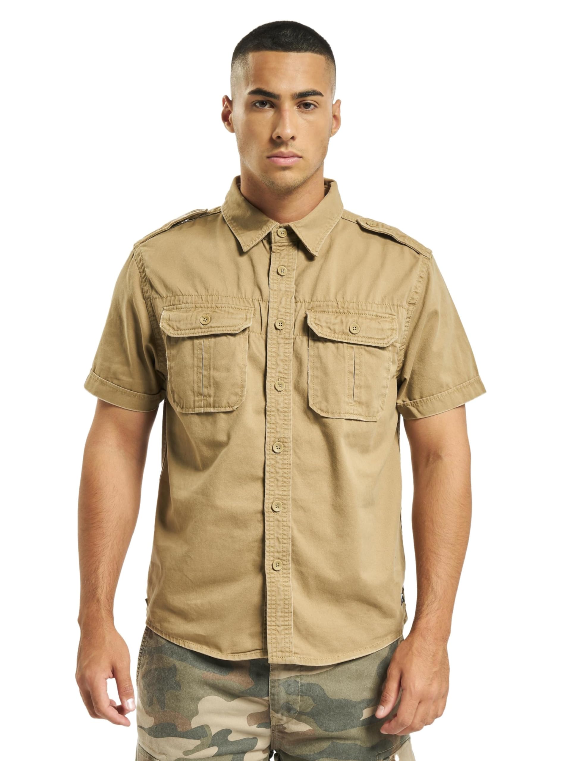 Brandit Vintage Shirt Short Sleeve, color: camel, size: 3XL