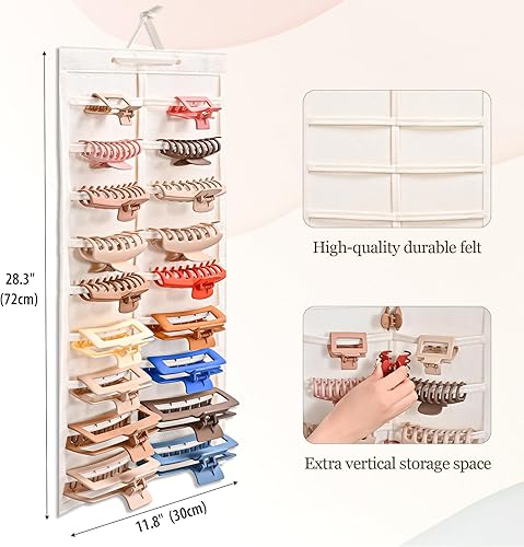 Miniatura 3 de Lolalet Organizador de pinzas para el cabello, 1 paquete de organizador de pinzas para el cabello colgantes para mujeres y niñas, organizador de
