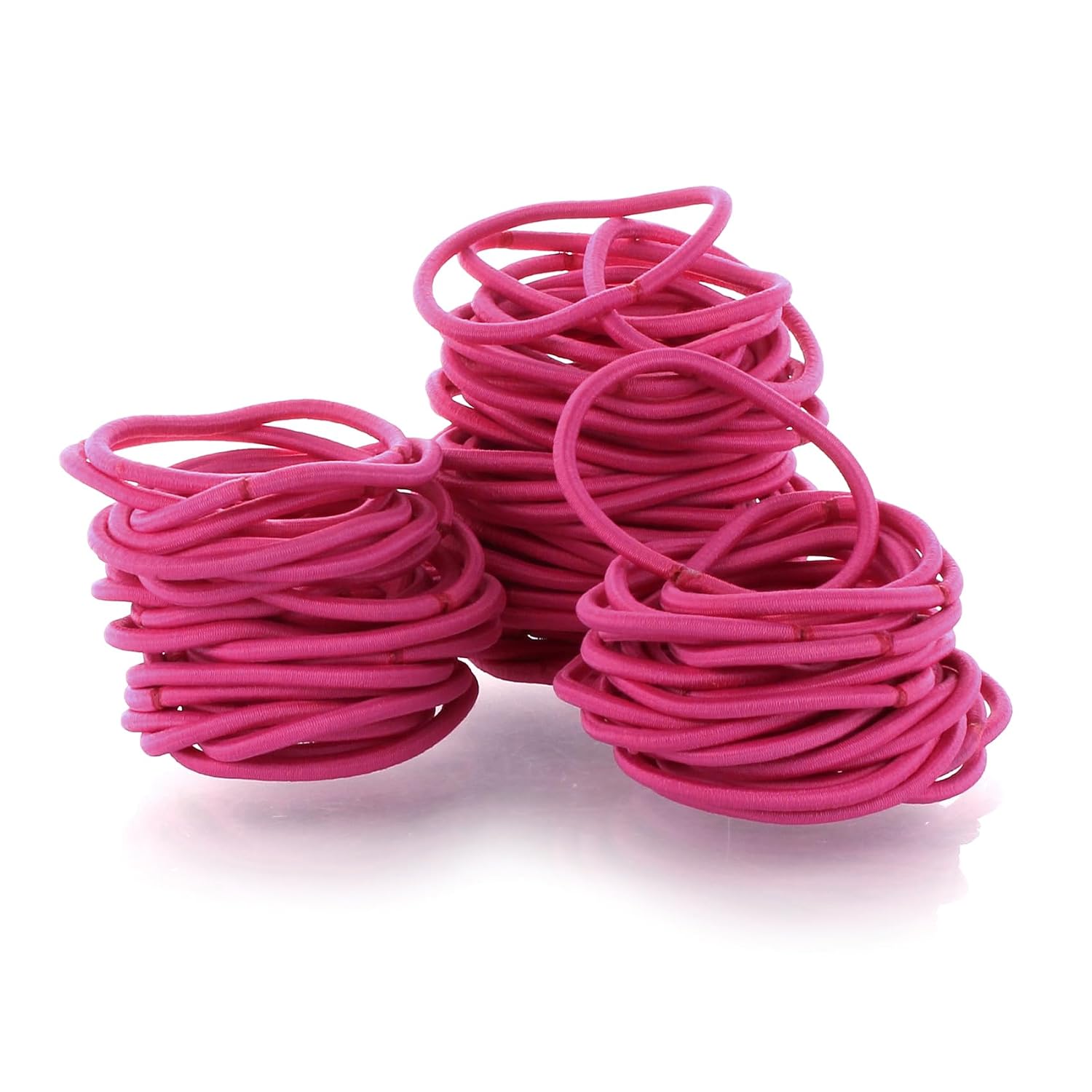 My Lello Hair Elastics Hair Ties, Professional Grade Ponytail Holders - Shocking Pink 1000 Pack