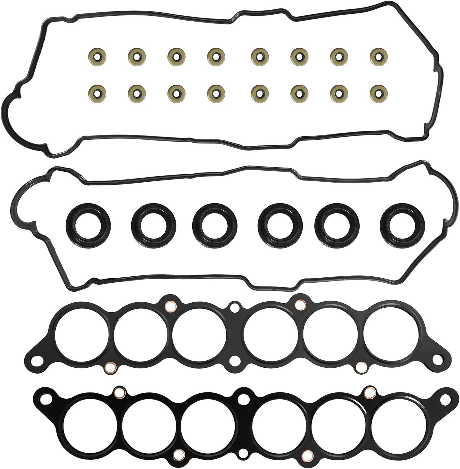 Engine Cylinder Valve Cover Gasket Set Fit For Toyota V6 5vz-fe 3.4L 4Runner 1996-2002 T100 1995-1998 for Tacoma 1995-2004 Tundra 2000-2004 Replace VS50422R VC203 MS95899
