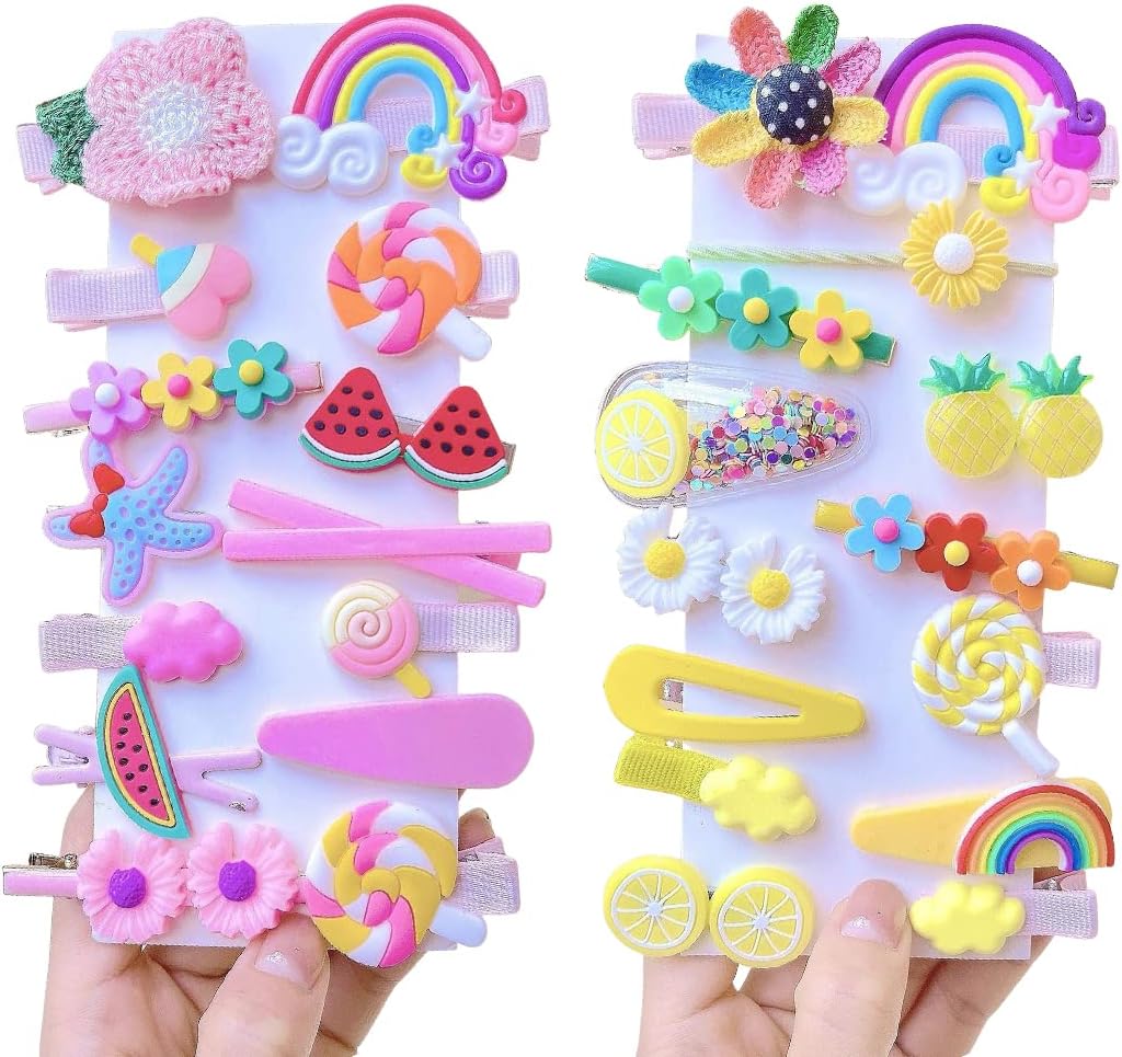Set 36 Fermagli Capelli Bambine - Fiocchi E Elastici Colorati - Foto 7
