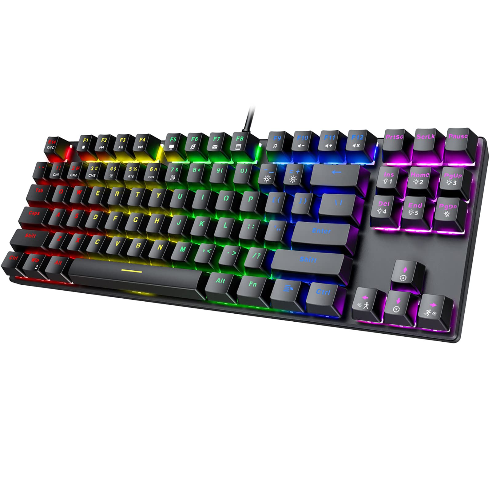 Buy Mechanical Gaming Keyboard, Customizable Rainbow LED Backlit USB