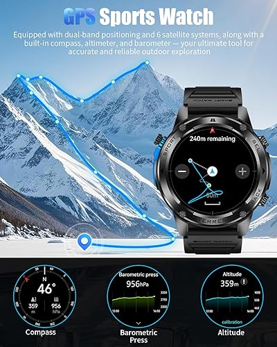 Miniatura 2 de Reloj inteligente militar para hombre con GPS, reloj inteligente AMOLED de 1.43 pulgadas con llamada Bluetooth, 5 ATM impermeable, 170 modos