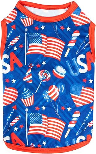 Miniatura 76 de CuteBone Paquete de 2 camisas para perros, ropa suave para mascotas, chaleco de verano transpirable para cachorros pequeños y ropa elástica