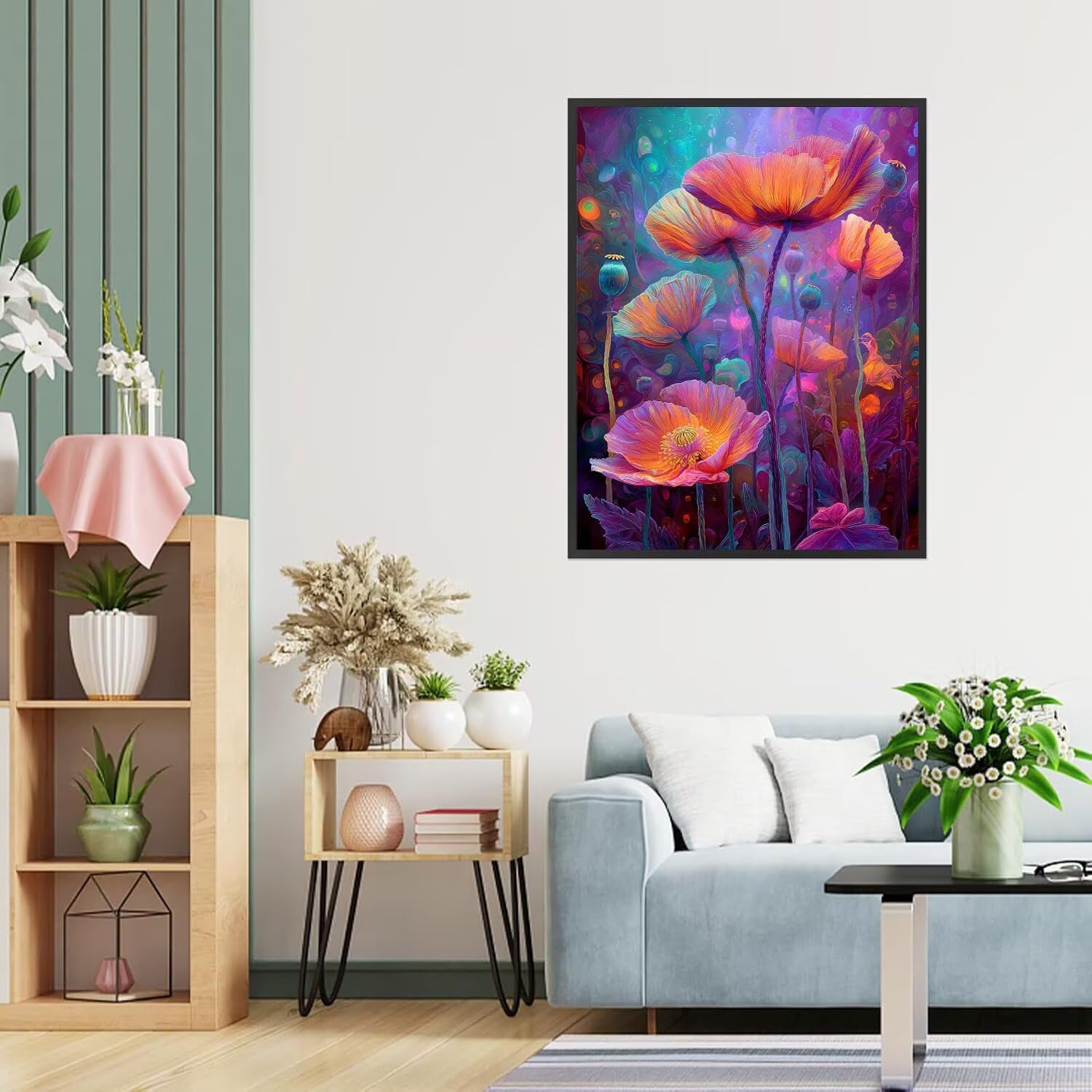 Dipingere con i Numeri Adulti Fiori, Foreste Dipingere con i Numeri Bambini DIY Kit, Set Premium con Pennelli, Decorazione Casa & Creativo Regalo di Compleanno, Attività di Tempo libero 90x120cm z-194