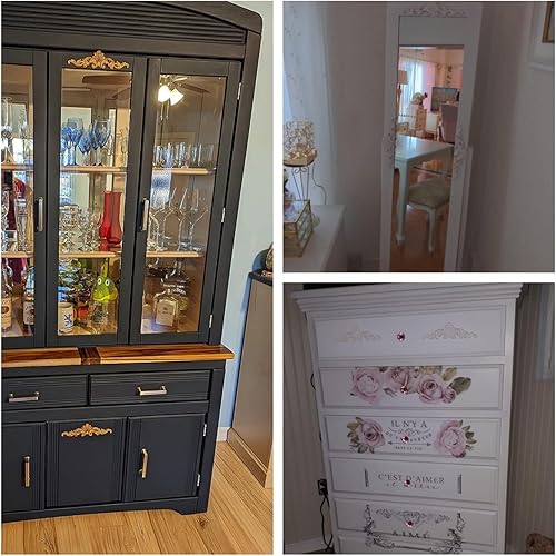 Vista 27 de Long Wood Appliques - DIY Wooden Carved Onlays for Bed, Door, Cabinet & Wardrobe Decoration (4PC, 20x5cm/7.8"x1.9")