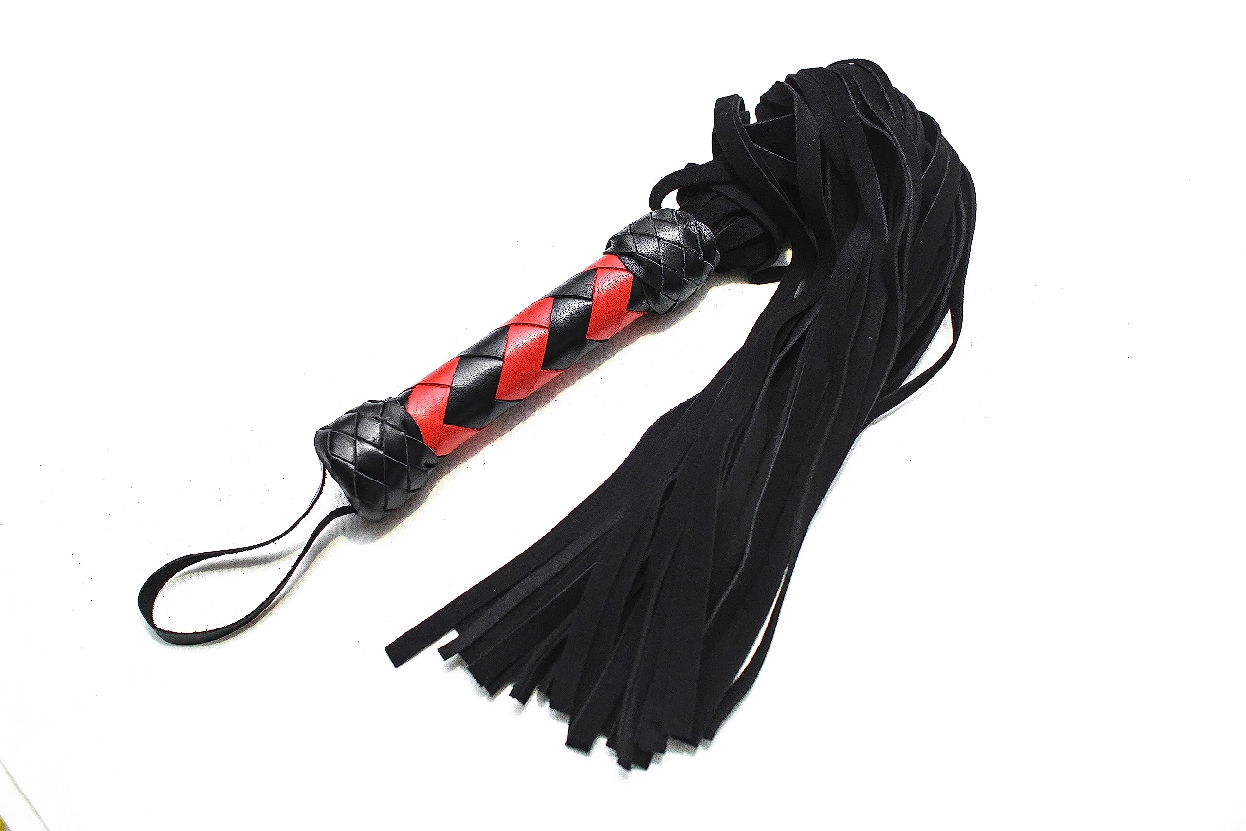 Handcrafted Gentle Horse Whip - 19.7 and 27.6 Inches Genuine Leather Ridint Tools - Thick Equestrian Training and Riding Essential