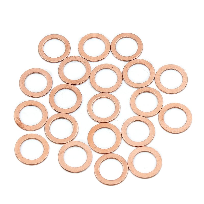 Arruelas Lisas de Cobre M12 x 18 mm x 1 mm para Vedação X AUTOHAUX, Kit com 20 peças