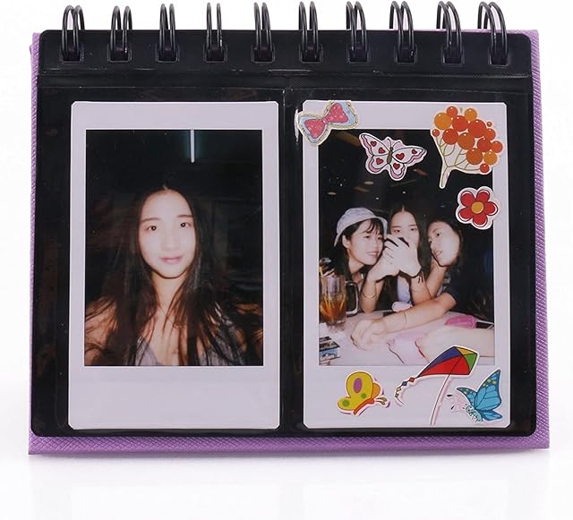 Photo Album Case Storage For FujiFilm Instax Mini 9 7s 8 25 50s 70 90/ Polaroid Z2300/ Polaroid PIC-300P/ Polaroid Snap Films (purple, 68 Pockets)