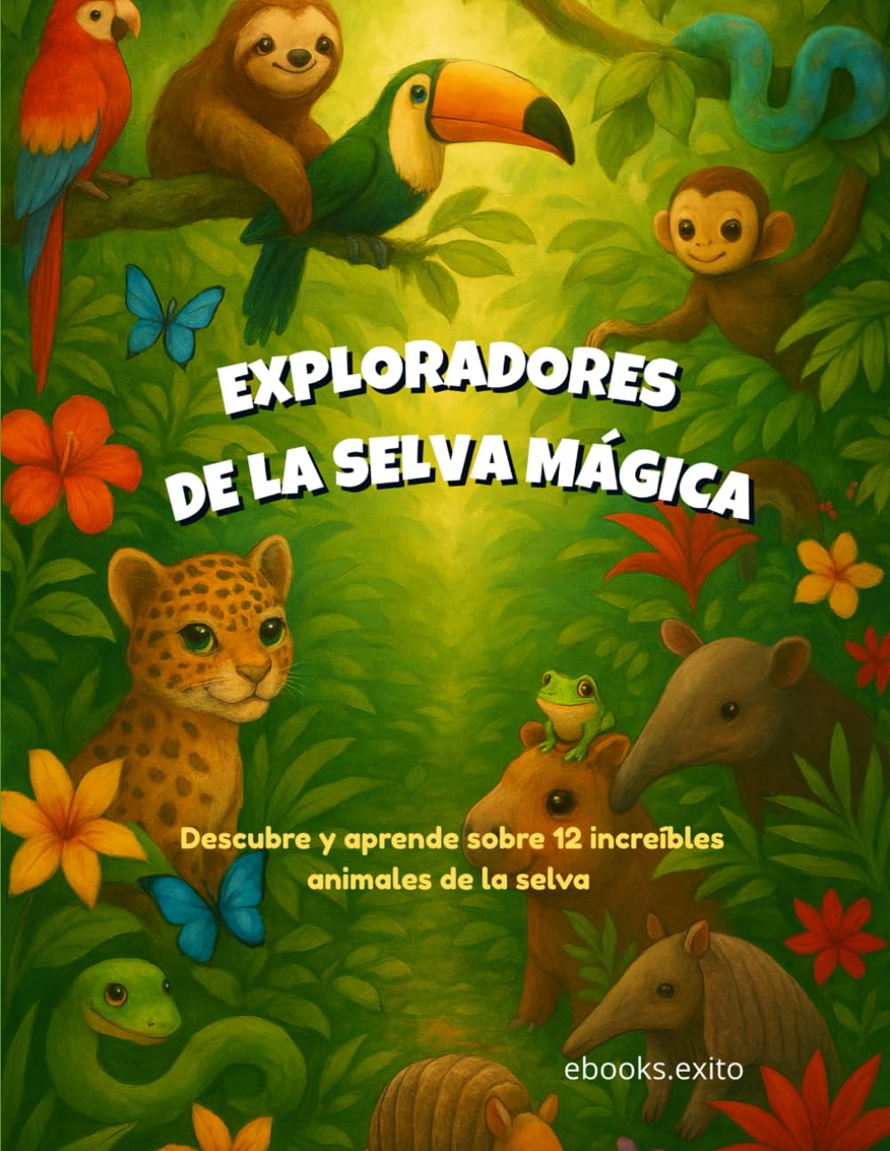 Exploradores de la selva mágica: Descubre y aprende sobre 12 increíbles animales de la selva