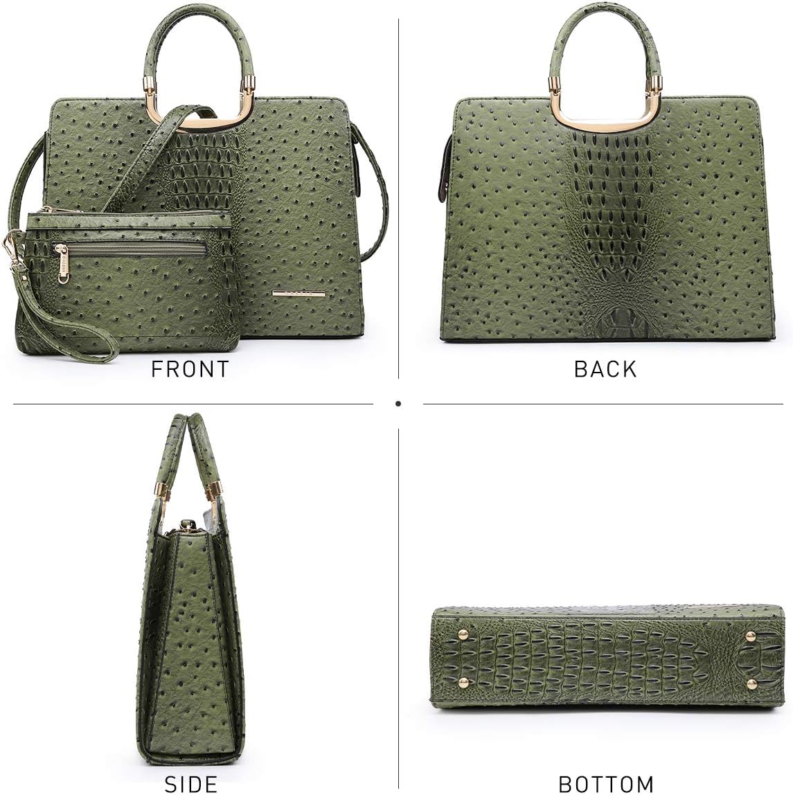 Womens Handbag Top Handle Shoulder Bag Tote Satchel Purse Work Bag with Matching Wallet - Image 3