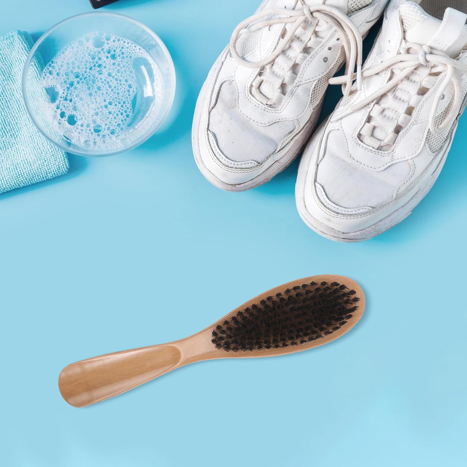 Wood Clothes Brush 26cm Soft Bristles Dual Use Cleaner for Sneakers