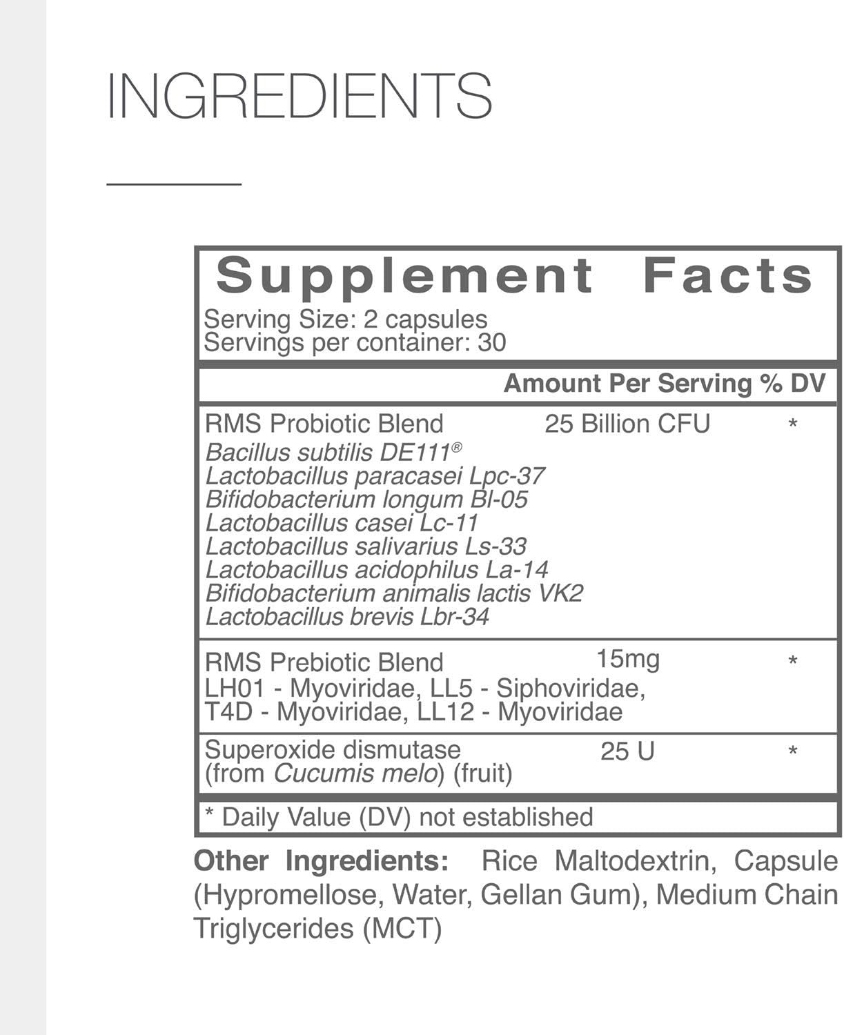 RMS Beauty - Beauty Within Probiotic + Prebiotic Women's Supplements