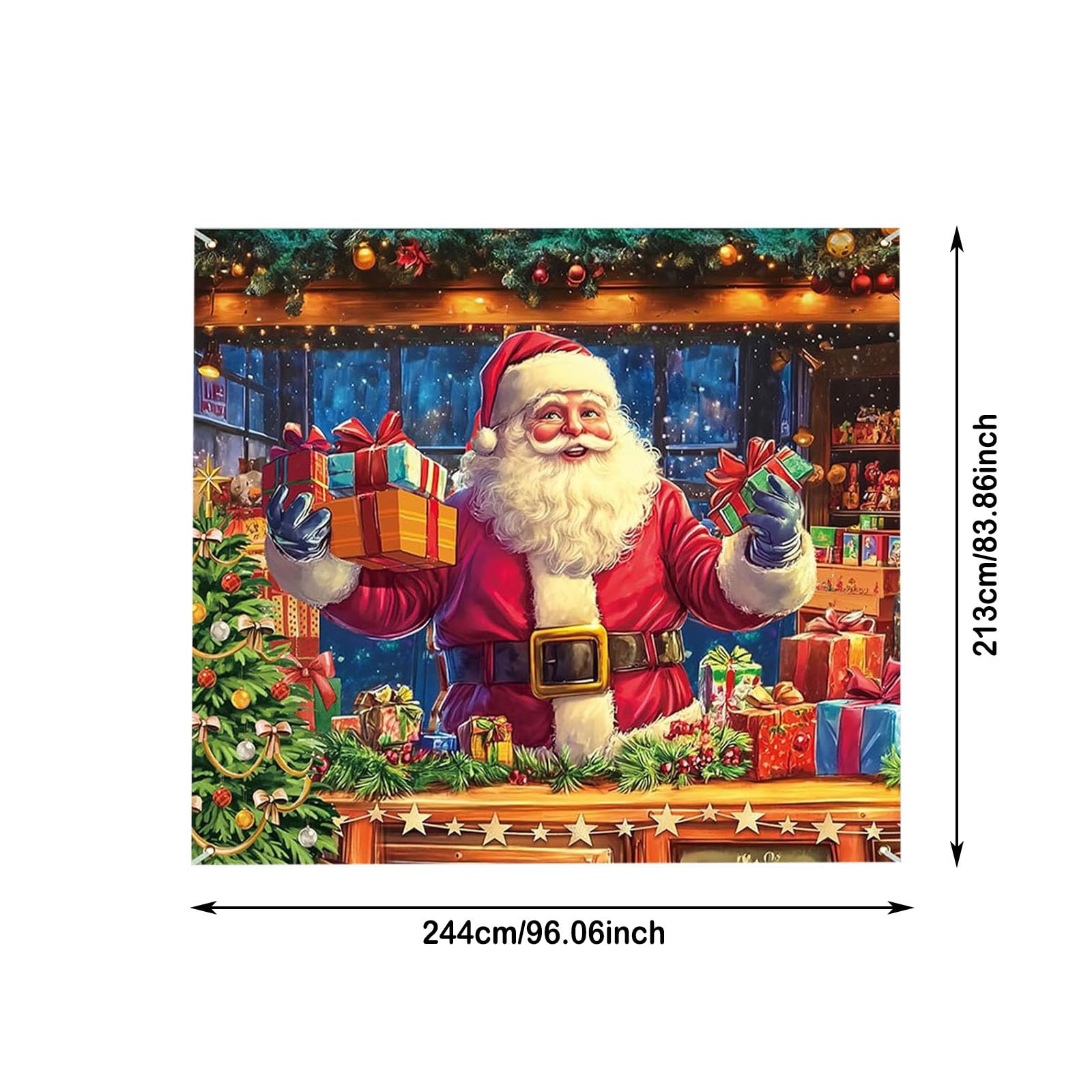 Cubierta para puerta de garaje mejorada de 7 x 8 pies con diseño de Papá Noel