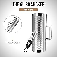 Vista 3 de Soulmate Güiro de Instrumento 12"x5" de Acero Inoxidable, Güiro de Percusión Latino con Rascador para Acompañamiento Profesional de Banda