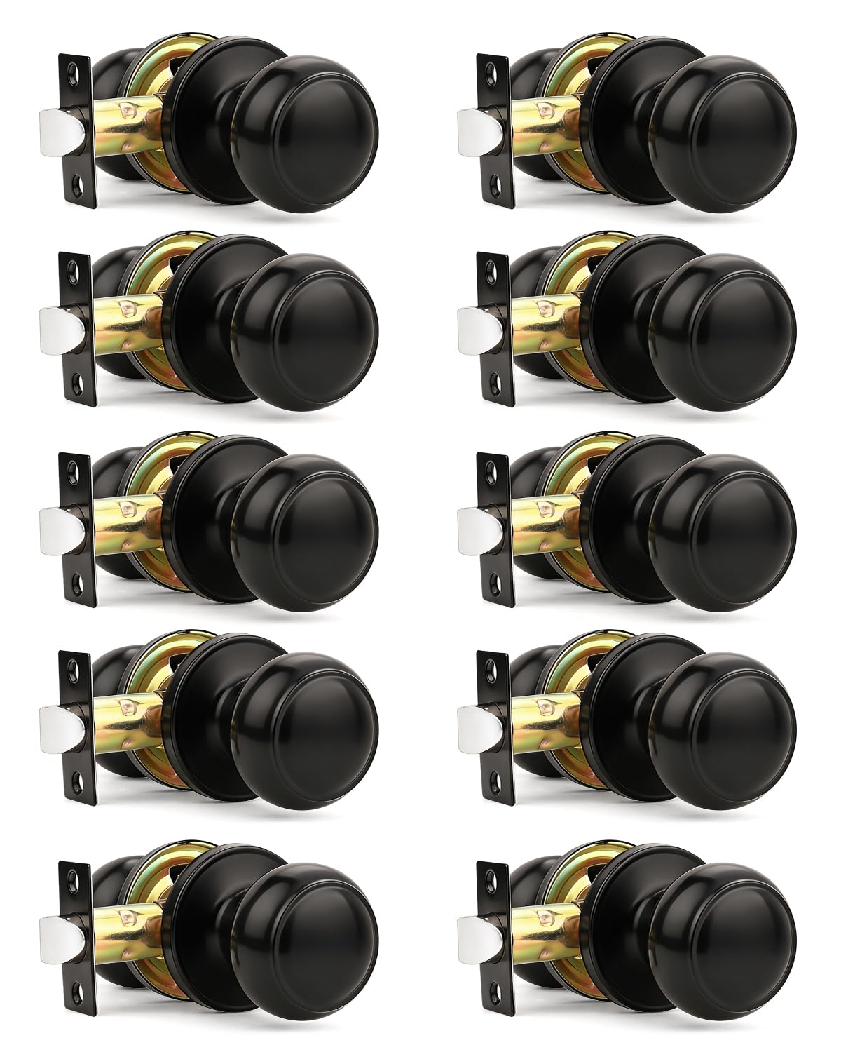 Matte Black Door Knobs - Keyless Privacy Locks -21