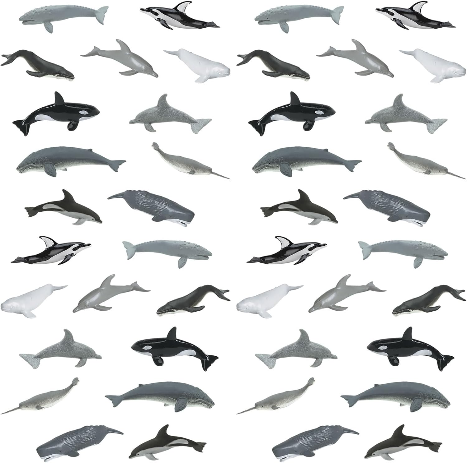 Safari Ltd. Whales and Dolphins Bulk Bag - Set of Miniature Cetacean Toy Figures - 48 Piece Play Toys for Boys, Girls & Kids Age 3+