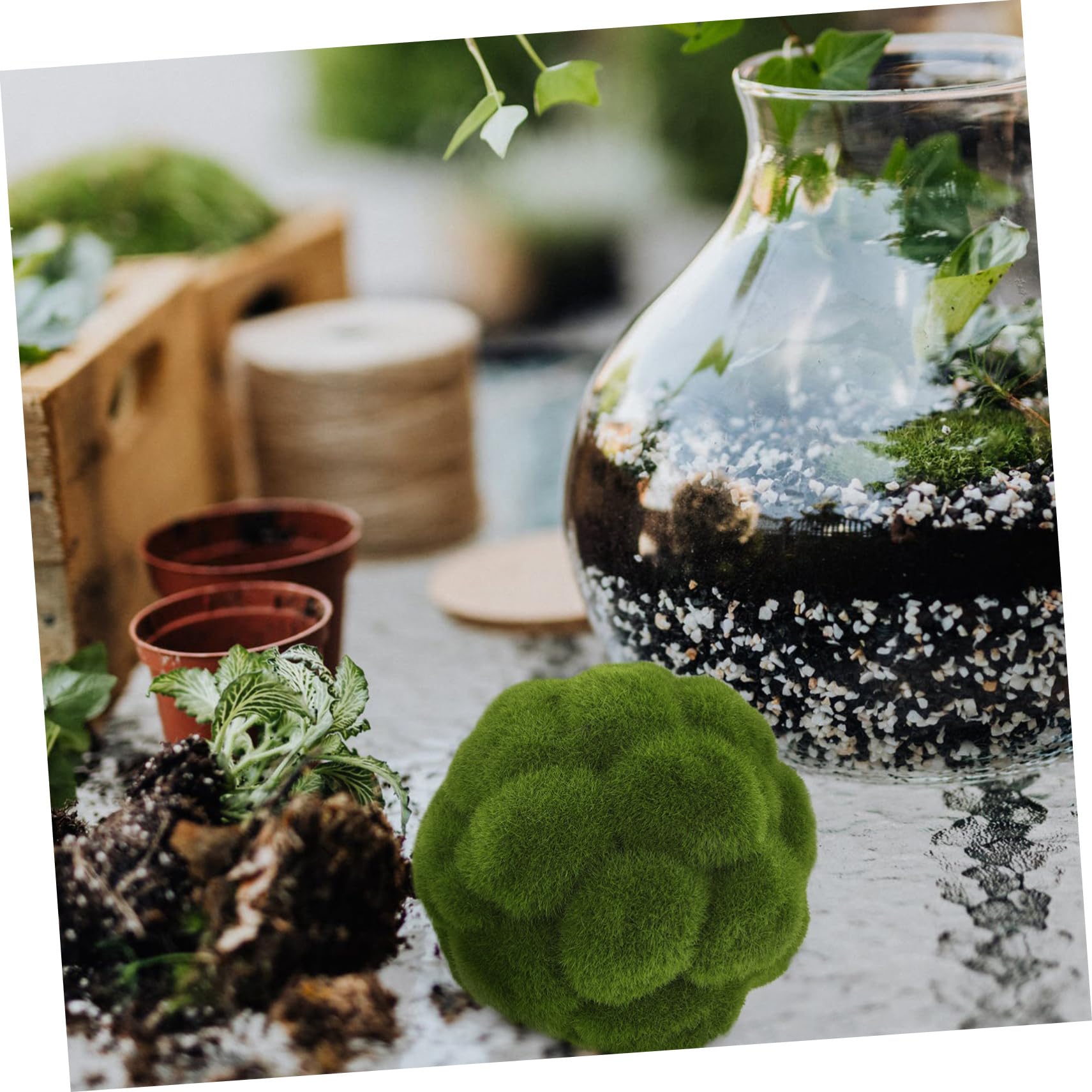Cabilock 6stücke Künstliche Moosbälle Dekorative Und Deckenhänger Für Hochzeiten Partys Und Gartenarrangements Und Wetterfest