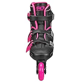 Roller Derby V-Tech 500 Adjustable Performance Inline Skates for Men, Women, Kids, Teens, Large (6-9), Black/Pink