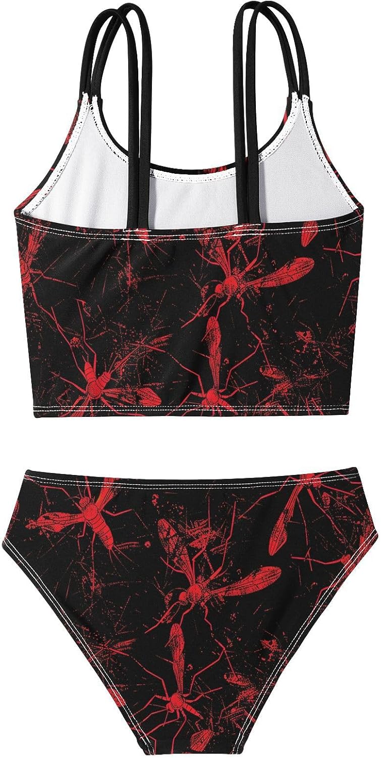 visesunny Girls Two Piece Swimsuits Dead Mosquito Girl's Bikini Sets Bathing Suits for Girls Size 5-12Y