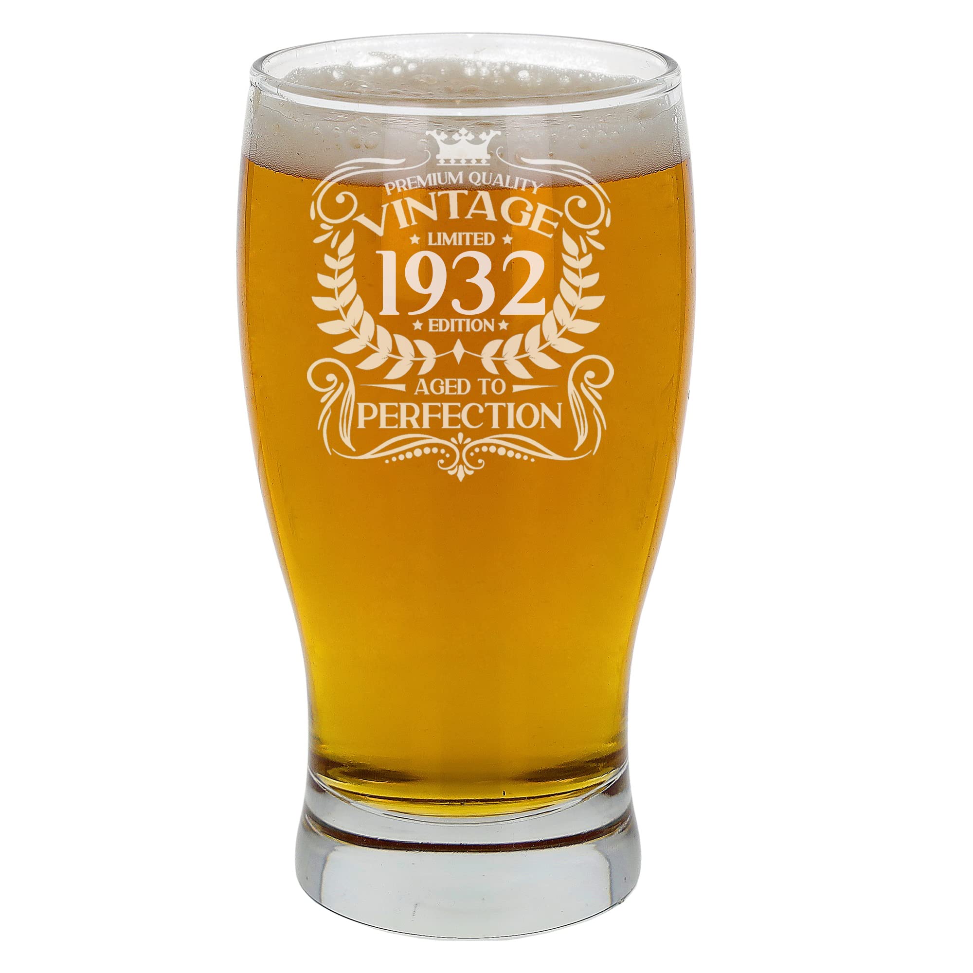 Always Looking Good 94th Birthday Gift for Men Vintage 1932 Aged to Perfection Engraved Pint Beer Glass Present for 94 Year Old Etched Cider Lager Beer Tulip Pint Glasses โ image 1